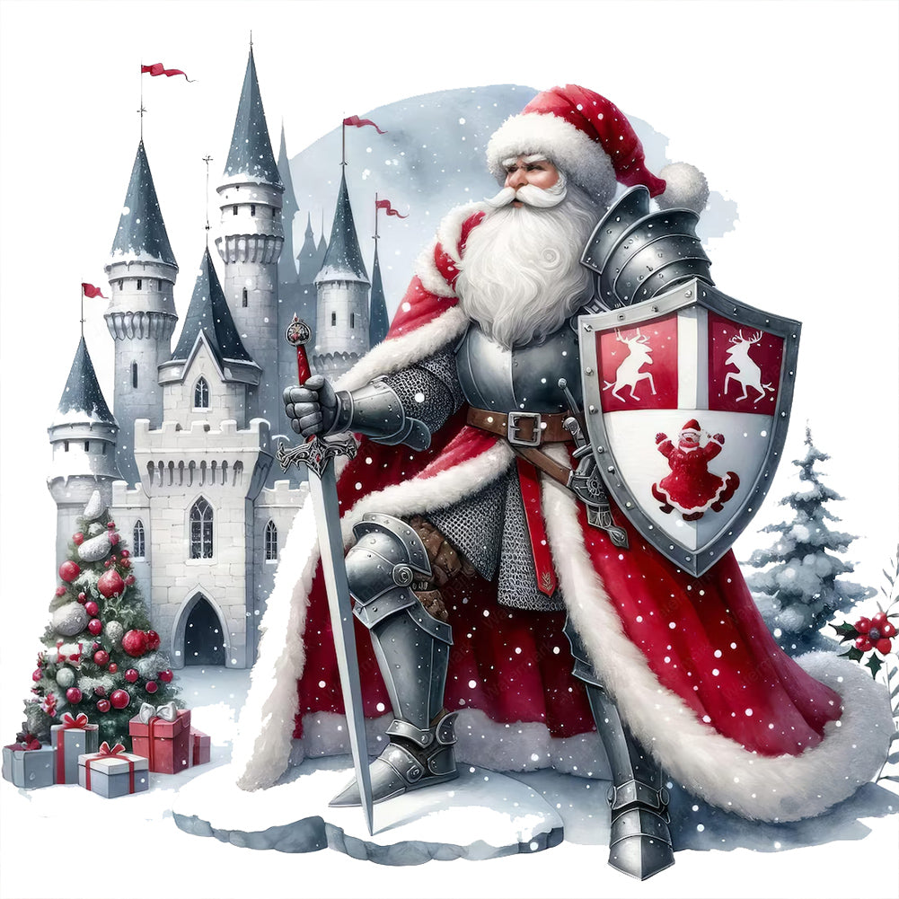 Diamond Painting - Full Round - Santa Claus and castle (30*30CM)