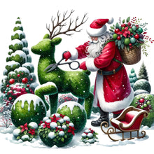 Load image into Gallery viewer, Diamond Painting - Full Round - Santa Claus pruning the garden (30*30CM)
