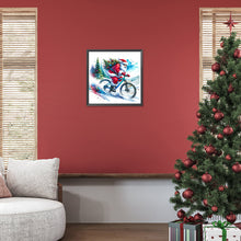 Load image into Gallery viewer, Diamond Painting - Full Round - Santa Claus riding a bike (30*30CM)
