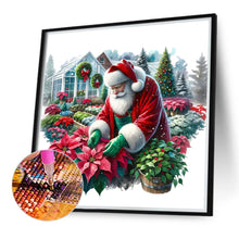Load image into Gallery viewer, Diamond Painting - Full Round - Santa Claus pruning flowers and plants (30*30CM)
