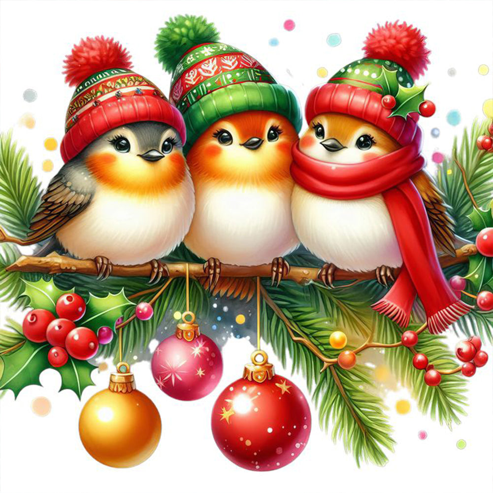 Diamond Painting - Full Round - Christmas birds (30*30CM)