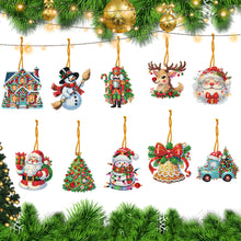 Load image into Gallery viewer, 10Pcs Acrylic Christmas Diamond Painting Christmas Tree Pendant for Xmas Trees
