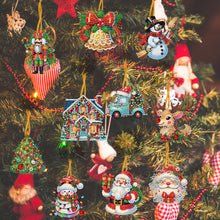 Load image into Gallery viewer, 10Pcs Acrylic Christmas Diamond Painting Christmas Tree Pendant for Xmas Trees
