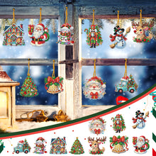 Load image into Gallery viewer, 10Pcs Acrylic Christmas Diamond Painting Christmas Tree Pendant for Xmas Trees
