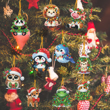 Load image into Gallery viewer, 10Pcs Acrylic Christmas Diamond Painting Christmas Tree Pendant for Xmas Trees
