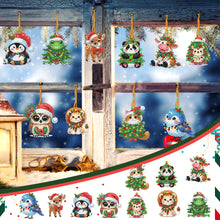 Load image into Gallery viewer, 10Pcs Acrylic Christmas Diamond Painting Christmas Tree Pendant for Xmas Trees
