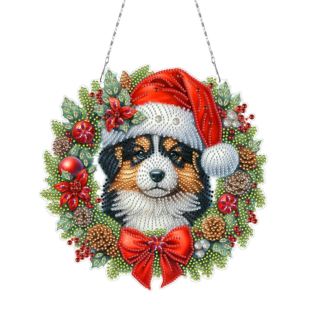 Acrylic Special Shape Christmas Diamond Painting Hanging Pendant for Wall Window