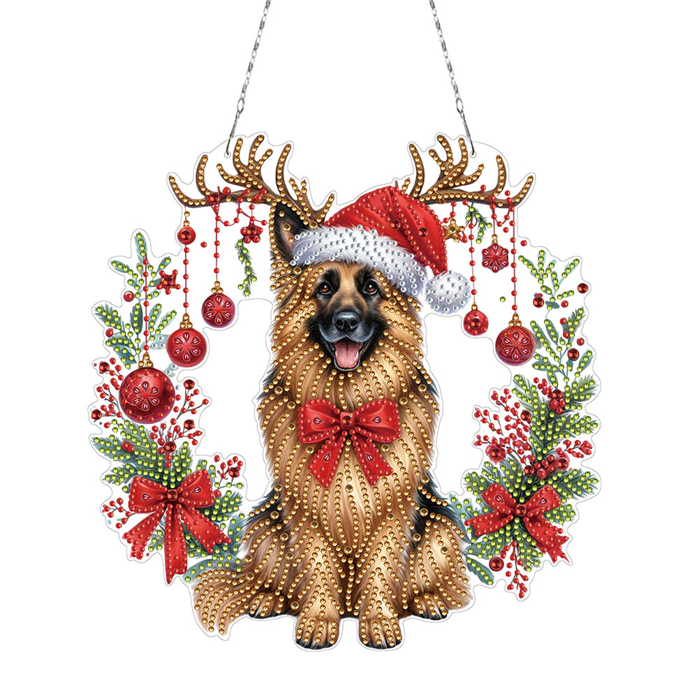 Acrylic Special Shape Christmas Diamond Painting Hanging Pendant for Wall Window