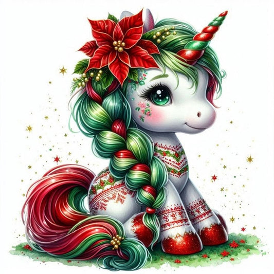 Diamond Painting - Full Round - Christmas unicorns (30*30CM)