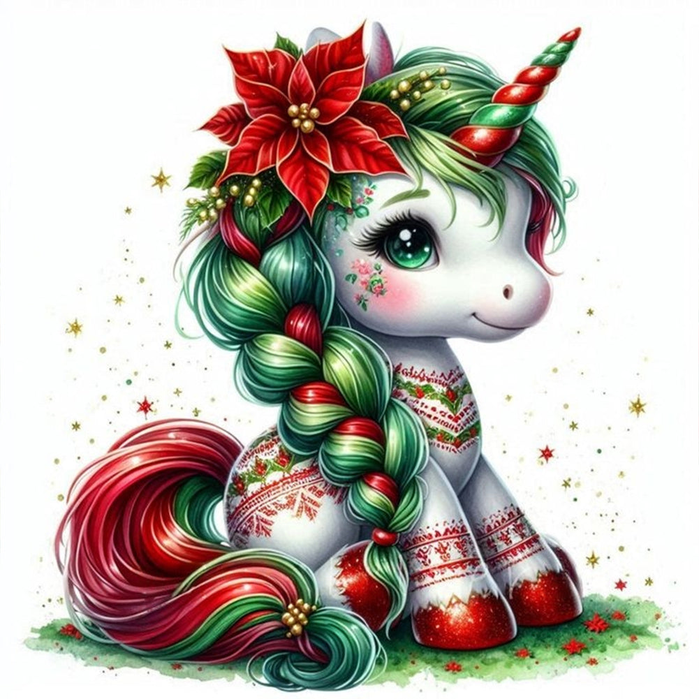 Diamond Painting - Full Round - Christmas unicorns (30*30CM)