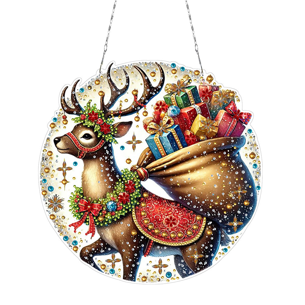 Acrylic Special Shape Christmas Animal Diamond Painting Ornaments for Art Crafts