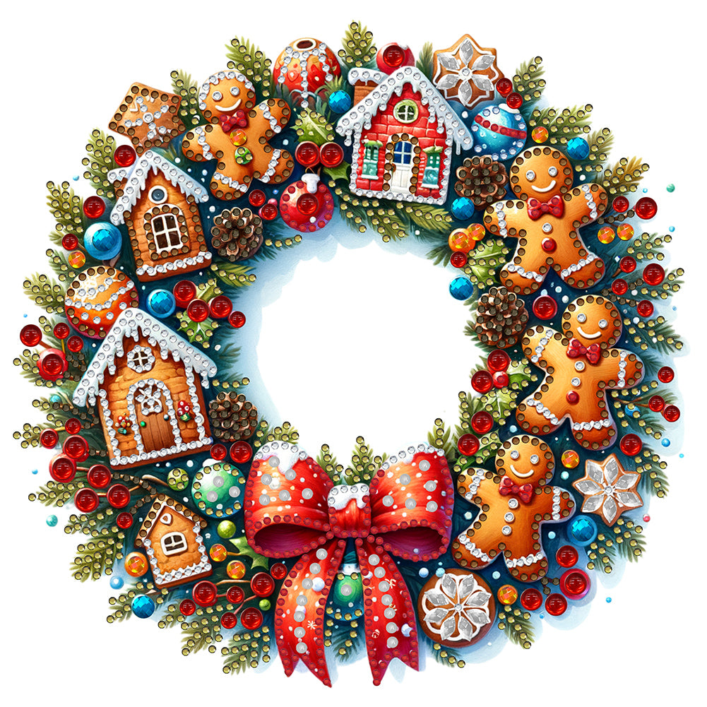 Diamond Painting - Partial Special Shaped - Christmas wreaths (30*30CM)
