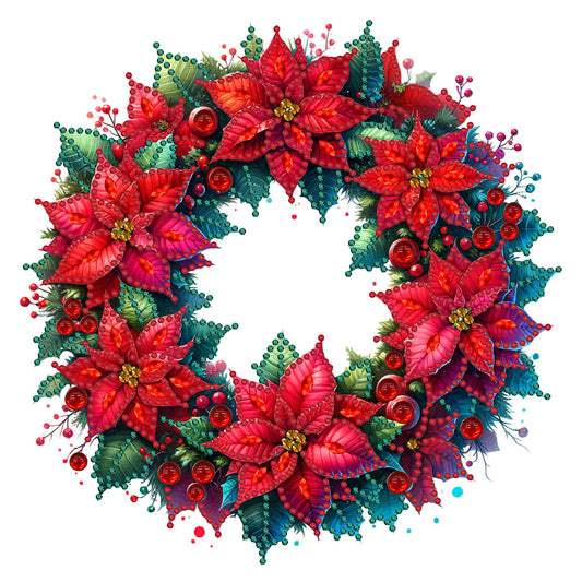 Diamond Painting - Partial Special Shaped - Christmas wreaths (30*30CM)