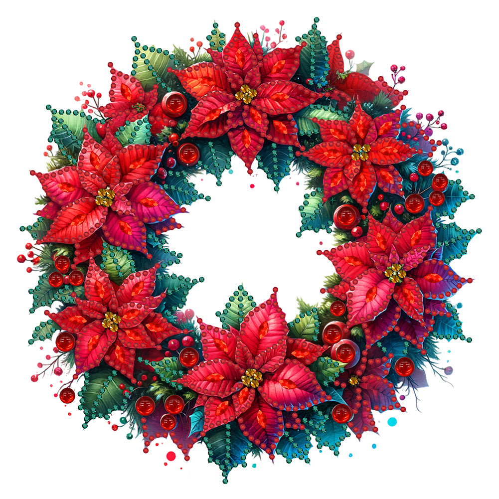 Diamond Painting - Partial Special Shaped - Christmas wreaths (30*30CM)