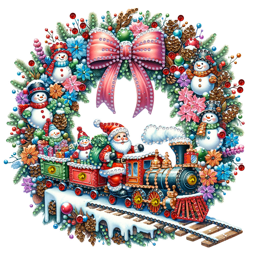 Diamond Painting - Partial Special Shaped - Christmas wreaths (30*30CM)