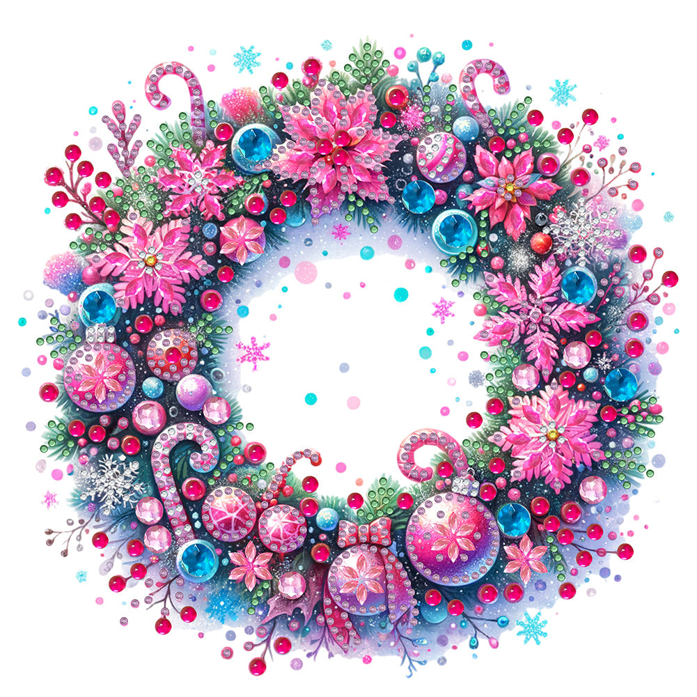 Diamond Painting - Partial Special Shaped - Christmas wreaths (30*30CM)