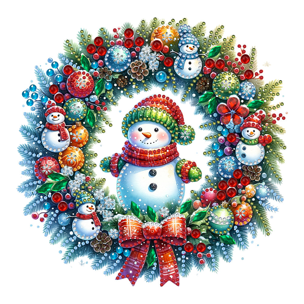 Diamond Painting - Partial Special Shaped - Christmas wreaths (30*30CM)