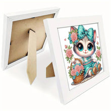 Load image into Gallery viewer, Diamond Painting - Partial Special Shaped - Flower cat (with framed) (2*19.2CM)
