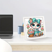 Load image into Gallery viewer, Diamond Painting - Partial Special Shaped - Flower cat (with framed) (2*19.2CM)
