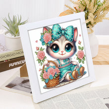 Load image into Gallery viewer, Diamond Painting - Partial Special Shaped - Flower cat (with framed) (2*19.2CM)
