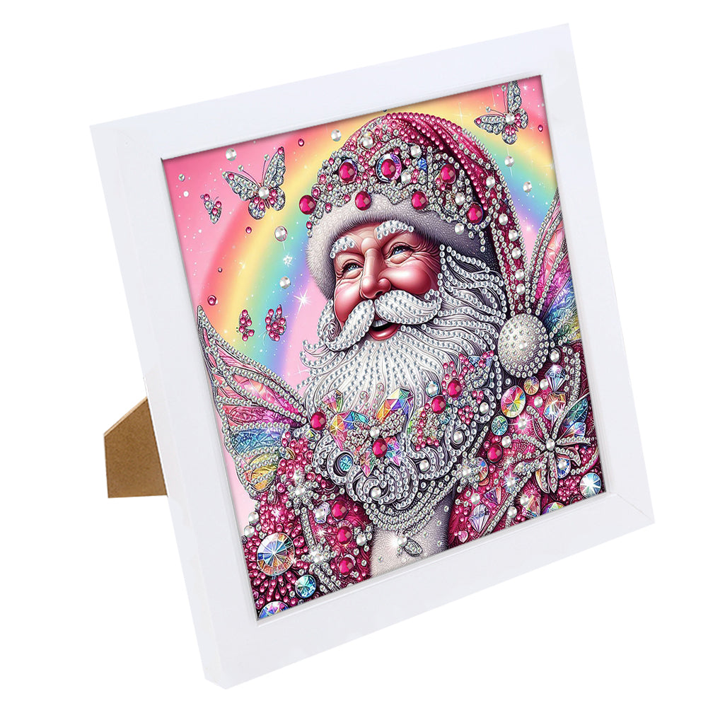 Diamond Painting - Partial Special Shaped - Pink Santa Claus (with framed) (2*19.2CM)