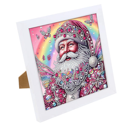 Diamond Painting - Partial Special Shaped - Pink Santa Claus (with framed) (2*19.2CM)