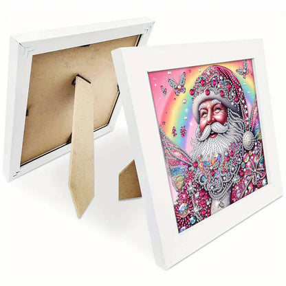 Diamond Painting - Partial Special Shaped - Pink Santa Claus (with framed) (2*19.2CM)