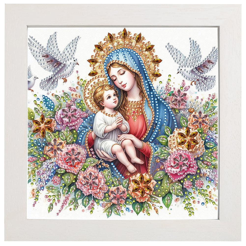 Diamond Painting - Partial Special Shaped - Madonna and child (with framed) (2*19.2CM)