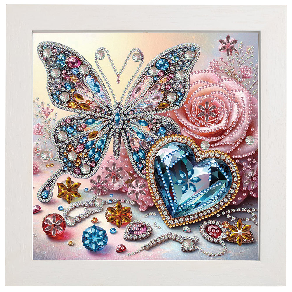 Diamond Painting - Partial Special Shaped - Gem butterfly (with framed) (2*19.2CM)