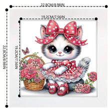 Load image into Gallery viewer, Diamond Painting - Partial Special Shaped - Flower kitten (with framed) (2*19.2CM)
