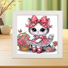 Load image into Gallery viewer, Diamond Painting - Partial Special Shaped - Flower kitten (with framed) (2*19.2CM)

