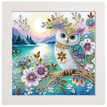 Load image into Gallery viewer, Diamond Painting - Partial Special Shaped - Flower owl (with framed) (2*19.2CM)
