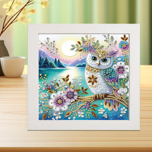 Load image into Gallery viewer, Diamond Painting - Partial Special Shaped - Flower owl (with framed) (2*19.2CM)
