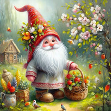 Load image into Gallery viewer, Diamond Painting - Full Round - Gnome collecting flowers (40*40CM)
