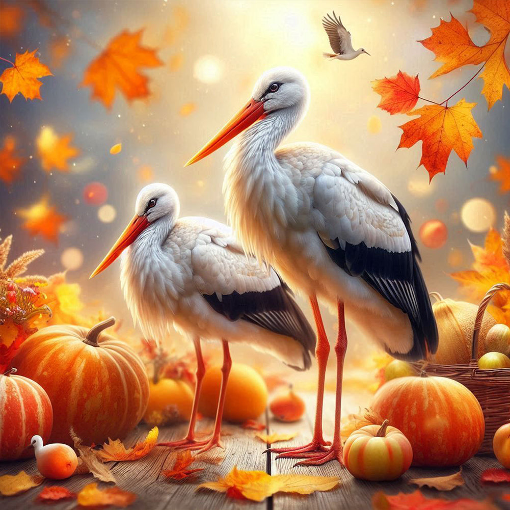 Diamond Painting - Full Round - Yellow-billed egrets (40*40CM)