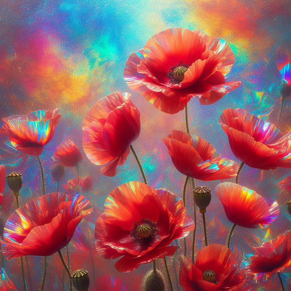 Diamond Painting - Full Round - Poppies (40*40CM)