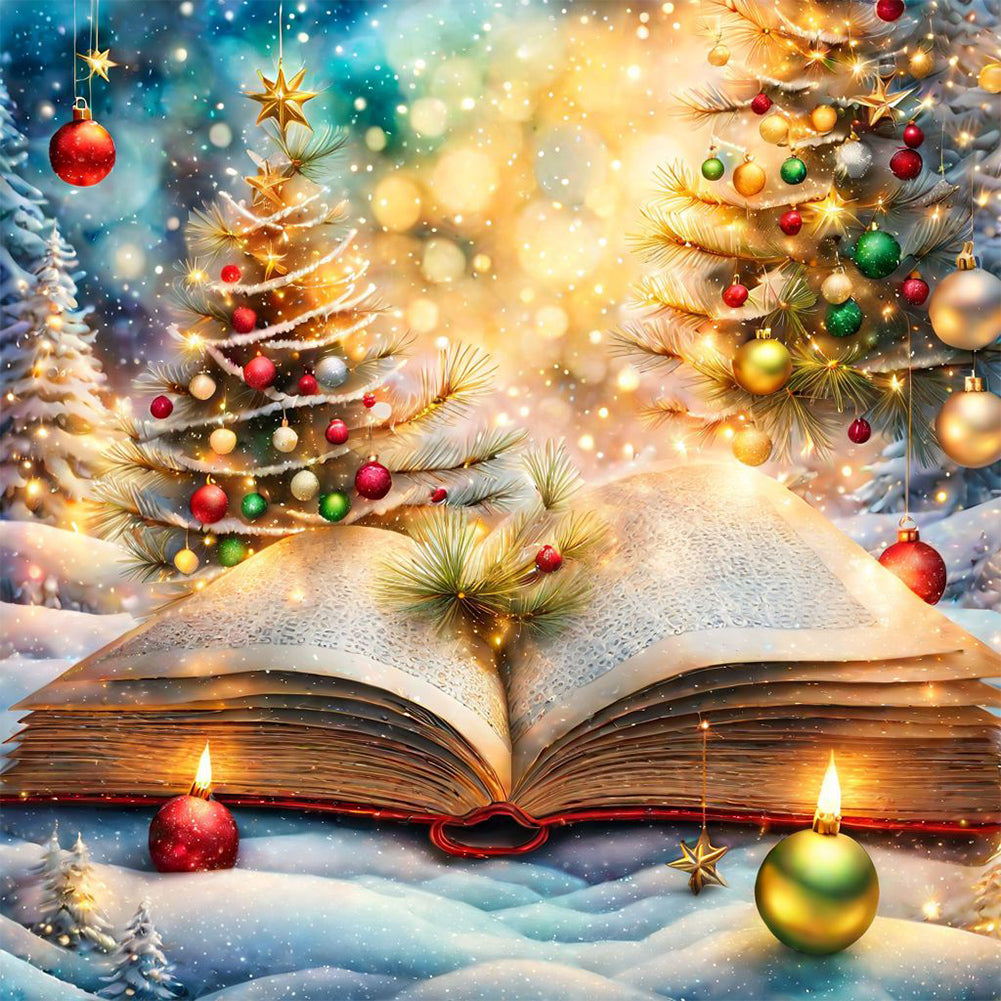 Diamond Painting - Full Round - Christmas tree book (40*40CM)