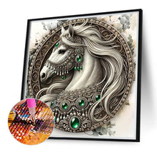 Load image into Gallery viewer, Diamond Painting - Full Round - Gorgeous round white horse (40*40CM)
