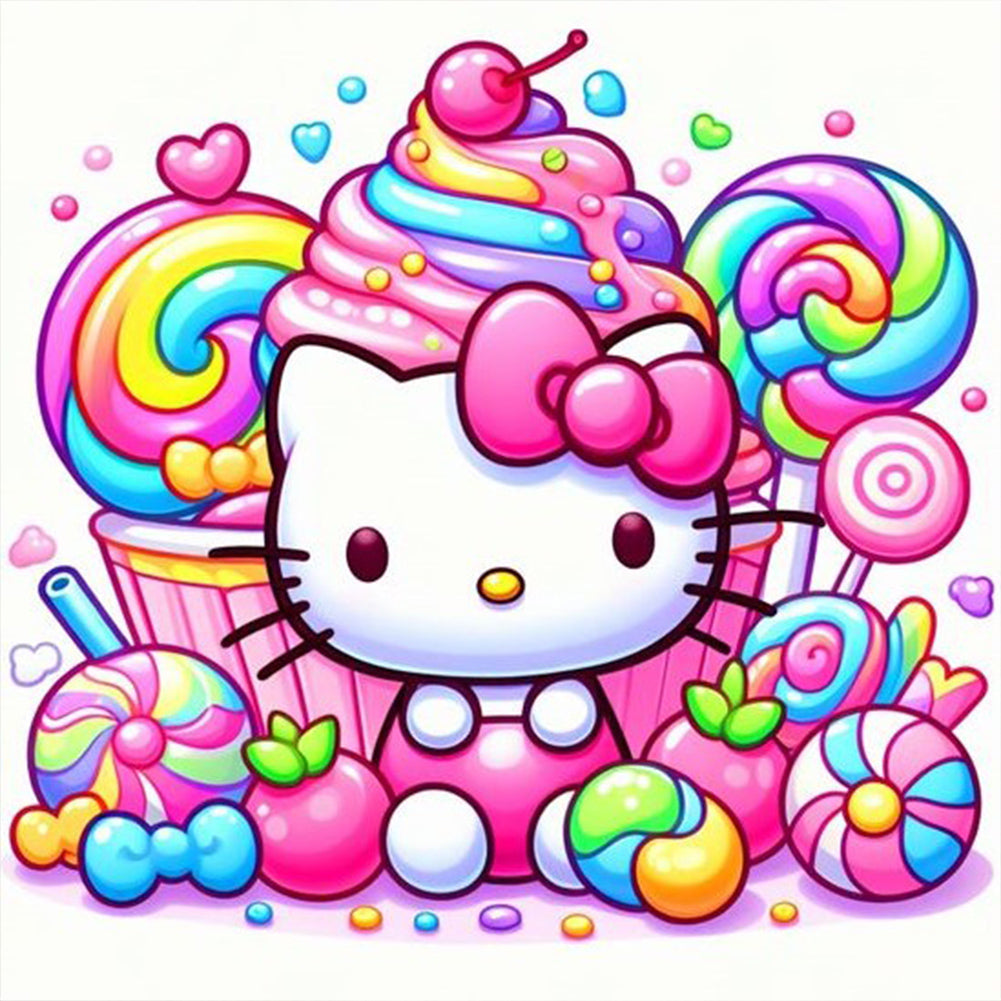 Diamond Painting - Full Round - Candy Hello Kitty (40*40CM)