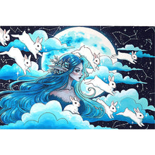 Load image into Gallery viewer, Diamond Painting - Full Round - Blue-haired bunny elf girl (40*60CM)
