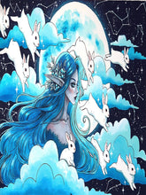 Load image into Gallery viewer, Diamond Painting - Full Round - Blue-haired bunny elf girl (40*60CM)
