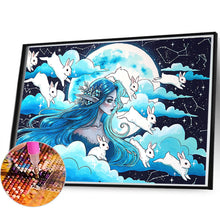 Load image into Gallery viewer, Diamond Painting - Full Round - Blue-haired bunny elf girl (40*60CM)

