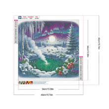 Load image into Gallery viewer, Diamond Painting - Full Round - Winter hot spring and aurora (40*40CM)
