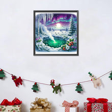 Load image into Gallery viewer, Diamond Painting - Full Round - Winter hot spring and aurora (40*40CM)
