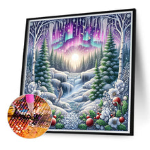 Load image into Gallery viewer, Diamond Painting - Full Round - Winter aurora snow scene (40*40CM)
