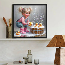 Load image into Gallery viewer, Diamond Painting - Full Round - Cute little girl (40*40CM)
