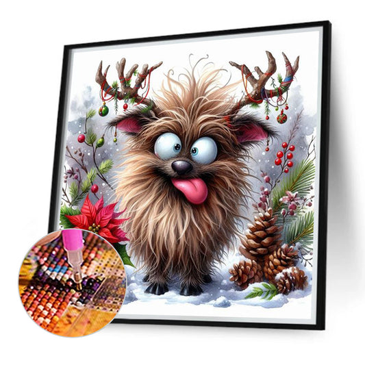 Diamond Painting - Full Round - Christmas funny deer (30*30CM)