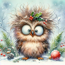 Load image into Gallery viewer, Diamond Painting - Full Round - Christmas funny owl (30*30CM)

