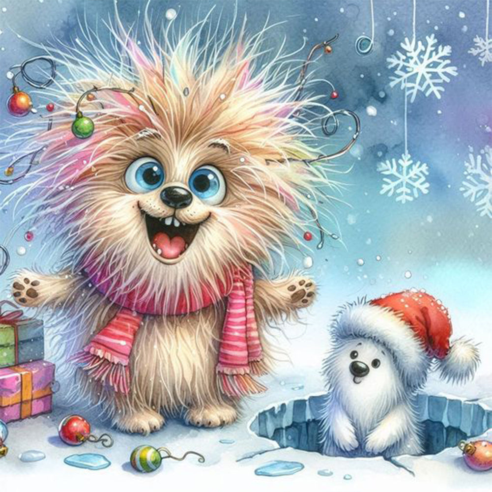 Diamond Painting - Full Round - Christmas funny bear (30*30CM)