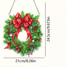 Load image into Gallery viewer, Christmas Wreath Diamond Art Hanging Pendant Acrylic Diamond Painting Home Decor
